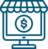 Compras en comercios electrónicos.